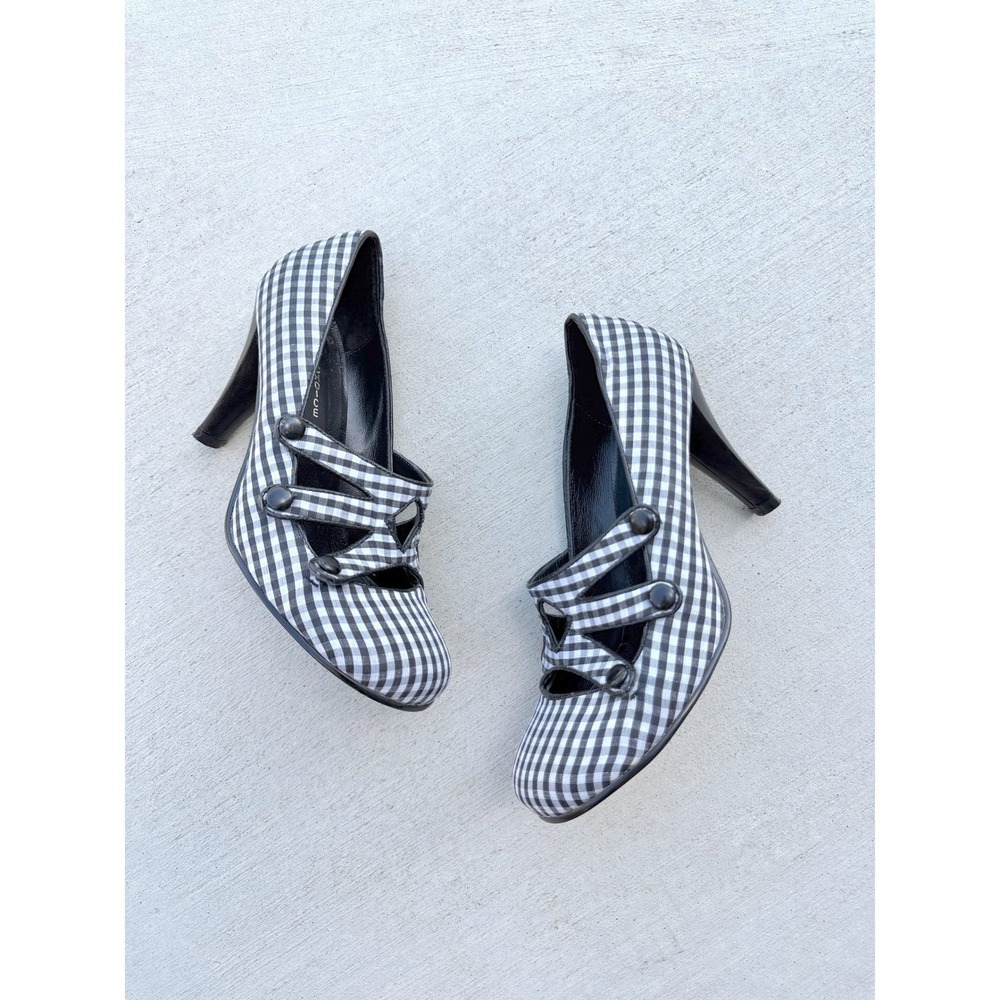 Irregular Choice Gingham Mary Jane Pumps Black White Checkered Heels Size 8